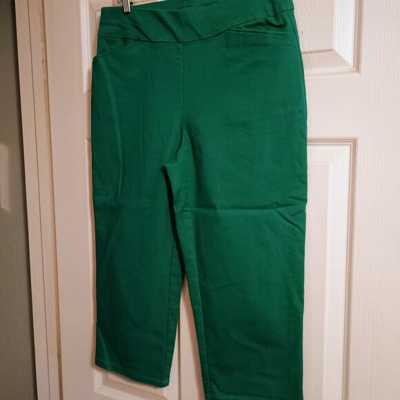 Croft & Barrow Green Capris Sz 10, Stretch, Hi Rise, Pockets, NWOT - Picture 1 of 4